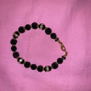 elegant asfour crystal black bracelet-REAL CRYSTAL